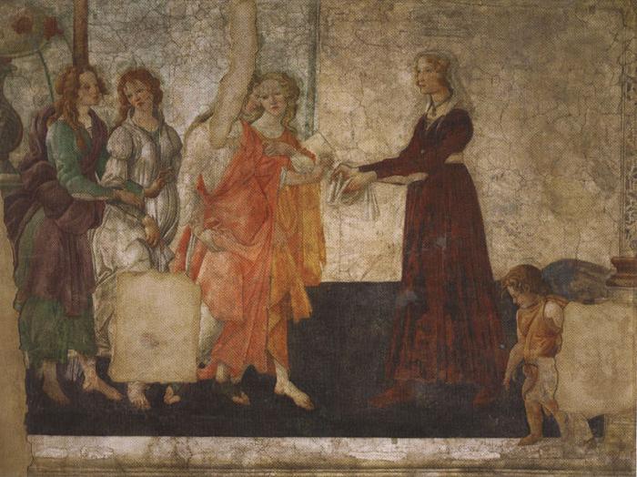 Sandro Botticelli Venus and the Graces offering gifts to a young woman (mk36) oil painting image